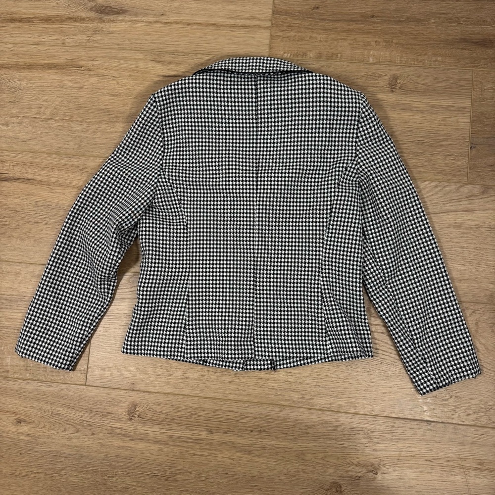 Vintage Sweet Suit Black White Houndstooth Skirt Suit Set Size 8 - Picture 12 of 14